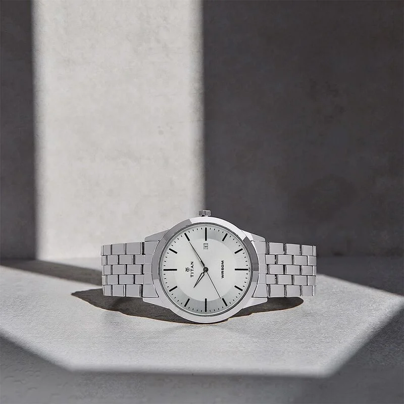 Titan Minimals Quartz Analog with Date White - Image 2